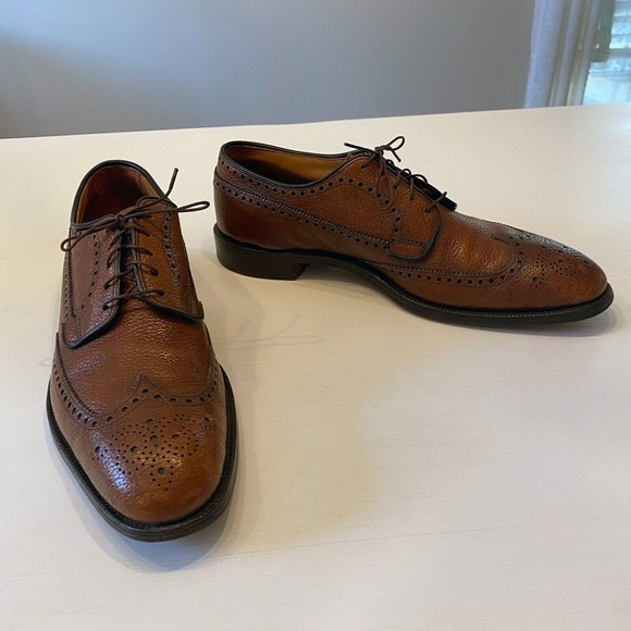 Alan‎ McAfee Men\'s Dark Brown Wing Tip Dress Shoes Size 11.5 London England